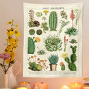 GobekUsa Cactus Tapestry Wall Hanging: Retro Succulents Mushroom Chart Hippie Boho Decor