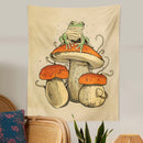 GobekUsa Frog Mushroom Psychedelic Tapestry Wall Hanging