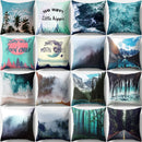 GobekUsa Green Tropical Leaves Forest Pillowcase - Natural Mountain Ocean Wave Decor