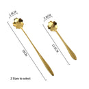 GobekUsa Gold Flower Stainless Steel Teaspoons Set for Coffee, Desserts, and Ice Cream