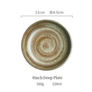 GobekUsa Japanese Style Ceramic Rice Bowl Round Dish - Swallow Design