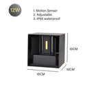 GobekUsa 12W Outdoor/Indoor Motion Sensor LED Wall Lamp Waterproof Aluminum Sconce Light