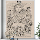 GobekUsa Black & White Tarot Witchcraft Tapestry | Bohemian Hippie Mandala Wall Decor