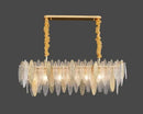 GobekUsa LED Glass Metal Leaf Chandelier: Luxury Postmodern Lighting for Home Decor, Bedroom, Living Room