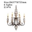 GobekUsa Antique White Wooden Chandelier Elegant French Rustic Lighting