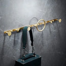 GobekUsa Brass Bath Hardware Set: Shelf, Towel Rack, Paper & Toilet Brush Holder in Brushed Gold