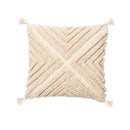 GobekUsa Beige Tassels Cushion Cover, Handmade Square Home Decoration for Living Room