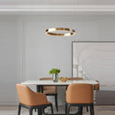 GobekUsa LED Chandelier: Round Rings Pattern, Gold, Modern Design for Living, Dining, Bedroom, Kitchen.