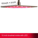 GobekUsa 16" Square LED Light Rainfall Shower Head - Color Changing Brass Showerhead