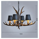 GobekUsa Antler Chandelier: Retro Resin Pendant Lamp for Living Room, Modern Rustic Lighting