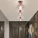 GobekUsa Iron Frame Cage Ceiling Light Fixture Modern Retro Cafe Loft Aisle Lampshade