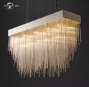 GobekUsa Cascada Rectangular LED Chandelier for Modern Living and Dining Room