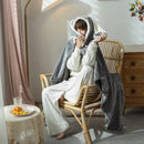GobekUsa Kawaii Rabbit Hooded Blanket: Coral Velvet Warm Throw Blanket for Adults and Kids