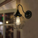 GobekUsa Iron Cage Wall Sconce for Indoor Bedroom, Bar Counter, and ReadingAreaView