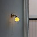 GobekUsa Copper Arm Wall Lamp with Pull Chain Switch, Nordic Modern Design