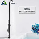 GobekUsa LED Black Outdoor Shower Set with 10" Rainfall Head
