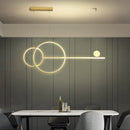 GobekUsa Linear Ring Chandelier | LED Kitchen Island Dining Room Lighting Fixtures