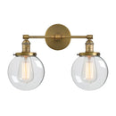 GobekUsa Glass Ball Globe Wall Light for Retro Home Decor - Double Heads E27 Sconce