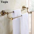 GobekUsa Antique Bronze Carved Bathroom Accessories Set: Towel Rack, Paper Holder, Toilet Brush Holder, Hooks