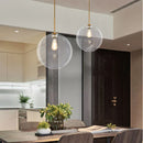 GobekUsa Gradient Glass Ball Chandelier LED E27 Lamp for Hotel, Bar, and Bedroom