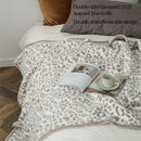 GobekUsa Cozy Leopard Print Knitted Blanket - Winter Faux Fur Microfiber Throw