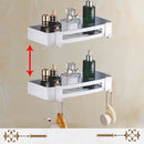 GobekUsa Gold & White Bathroom Accessories Set: Corner Shelf, Paper Holder, Towel Holder, Toilet Brush Holder, Towel Rack