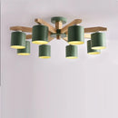 GobekUsa Iron & Wood Chandelier: Kids Room & Kitchen Island Lighting Fixtures