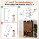 Wooden Shoe Storage Cabinet with Barn Door Flip-Top — Dark Brown