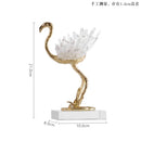 GobekUsa Golden Crane Copper Crystal Handmade Home Decor Craft