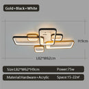 GobekUsa Black+Gold Modern LED Chandelier for Living Room Dimmable Nordic Minimalism Lighting