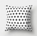 GobekUsa Black White Flocking Pillowcase 45*45cm Fashion Living Room Sofa Cushion