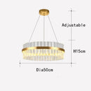 GobekUsa Crystal Chandelier LED Ring Lamp for Dining Room Center Living Restaurant Decor