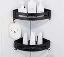 GobekUsa Brushed Gold Aluminum Bathroom Corner Shelf Wall Mounted Shower Shampoo Holder