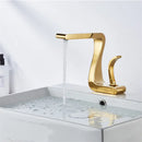 GobekUsa Gold Basin Faucet: Modern Brass Bathroom Mixer Tap for Hot/Cold Water