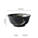 GobekUsa Black Ceramic Sushi Plate and Rice Bowl Set