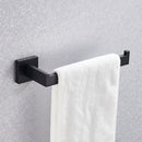 GobekUsa Black Bathroom Accessories Set: Robe Hook, Towel Rail, Shelf, Paper Holder
