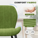Upholstered Dining Chairs, Set of 4 — Ribbed Suede with Metal Legs
