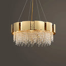 GobekUsa Golden Crystal Stainless Steel Pendant Light for Stylish Foyer