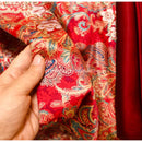 GobekUsa Chinese Red Satin Cotton Wedding Duvet Set - Luxury Handmade Retro Bedding