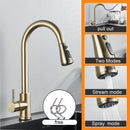 GobekUsa Black Pull Out Kitchen Sink Faucet - Deck Mounted Stream Sprayer Kitchen Mixer Tap