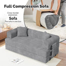 Convertible Sleeper Sofa Bed with Velvet Upholstery & Iron Frame