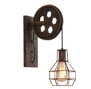 GobekUsa Industrial Pulley Wall Light - Retro Loft Sconce Fixture for Home, Cafe, Bar