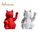 GobekUsa Lucky Cat Resin Statue: Modern Nordic Home Decor Figurine