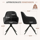 Reclining Swivel Dining Chairs, PU Leather with Metal Legs (Set of 2)
