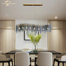 GobekUsa LED Glass Metal Leaf Chandelier: Luxury Postmodern Lighting for Home Decor, Bedroom, Living Room