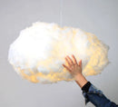 GobekUsa Cloud Pendant Lamp: Creative White Cotton LED Hanging Light for Kids and Coffee Room