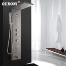 GobekUsa Brushed Nickel Shower Column with Tub Spout & Hand Shower System