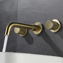 GobekUsa Brushed Gold Basin Faucet: Single Handle Wall Mount Brass Mixer Tap, Cold/Hot Water