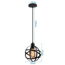 GobekUsa Industrial Nordic Cage Pendant Light, Black Iron Retro Loft Hanging Lamp