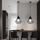 GobekUsa Industrial Iron Cage Pyramid Pendant Lamp for Kitchen Bedroom Living Room